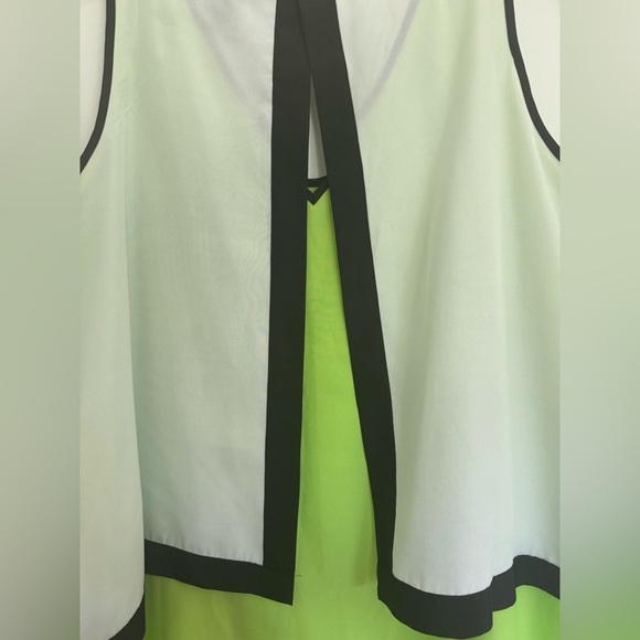 Ashley Stewart Green and White Color Block Sleeveless Top Sz 18/20 - Picture 5 of 7